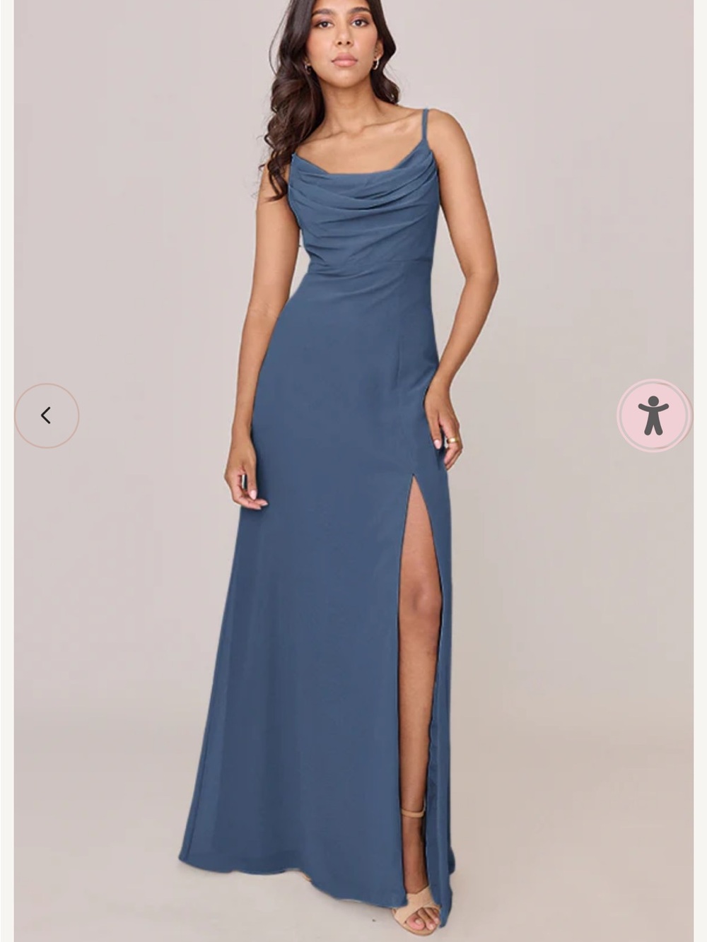 Revelry Ember Chiffon Dress Bridesmaid Dusty Blue 903 NWOT